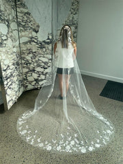 Bardot Floral Teardrop Veil