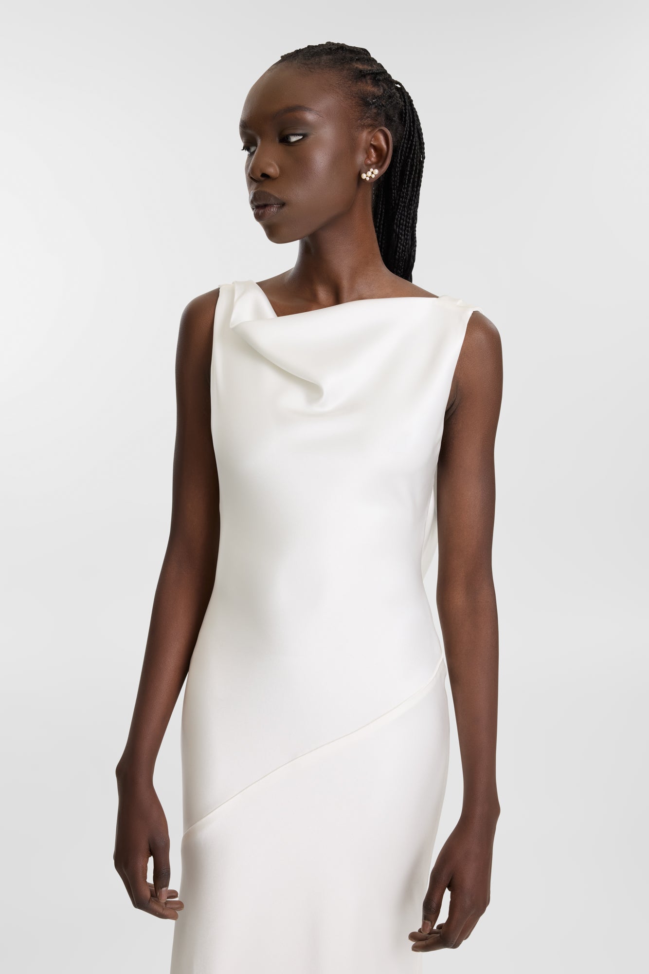 mica dress Mica Cowl Neck Satin Gown – KYHA Studios Australia