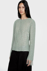 Collarless Beaded Jacket