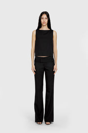 Belted Mid-Rise Wool Trouser