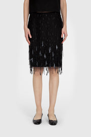 Scatter Tassel Beaded Knee Length Skirt