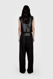 Leather Funnel Neck Top