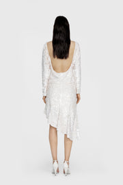 Asymmetric Textural Beaded Skirt