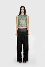 Textural Beaded Crop Top