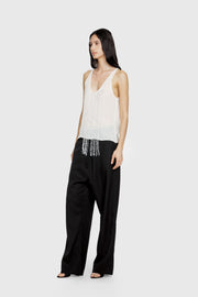 Fringed Beaded Silk Singlet