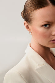 Daisy Crystal Studs Silver